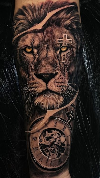 Arte de tatuagem 2 - Leão do Tempo