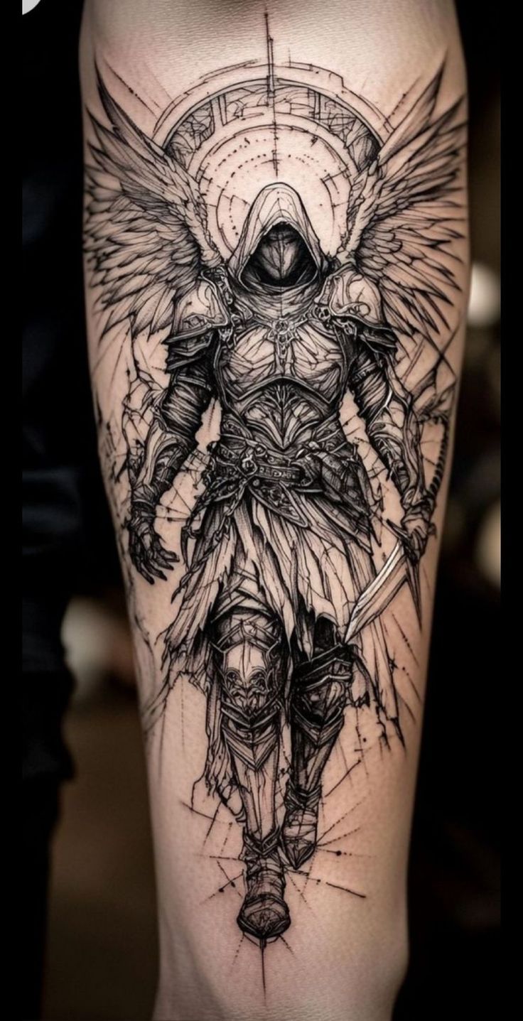 Arte de tatuagem 3 - Arcanjo Guerreiro