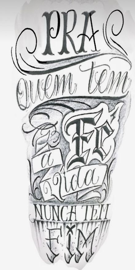 Arte de tatuagem 7 - Lettering Fé